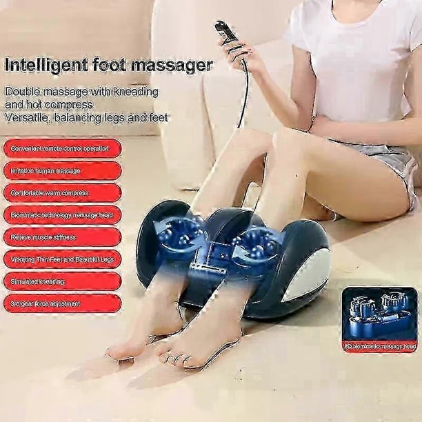 Large Electric Foot Massager Machine with Shiatsu, Calf Rolling, Heating Therapy for Plantar Fasciitis and Improved Blood Circulation