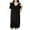 Black, variant on Wancir Women's V-Neck Nightgown Lightweight Fabric & Pleated Front Long Sleep Dress