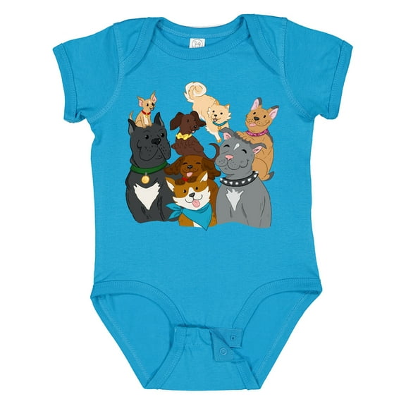 Inktastic Happy Dog Family Boys or Girls Baby Bodysuit