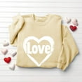 thumbnail image 5 of Uaswgudfs Women's Valentine's Day Crewneck Sweatshirt - Loose Fit Long Sleeve Casual Pullover with Brushstroke Heart Print, Valentine Graphic Top for Women, 5 of 6