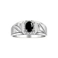 thumbnail image 1 of RYLOS Men's Rings Sterling Silver Classic 7X5MM Oval Gemstone & Diamond Ring Cabochon Onyx October Birthstone Rings For Men Size 9, 1 of 7