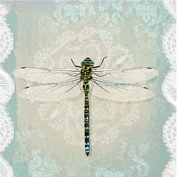 Set of 4 Luncheon Lace Dragonfly Napkins 20 Pack