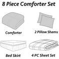 thumbnail image 3 of 8PC California King Purple Pintuck Comforter Set with Sheet Set - Complete Bedding Set, 3 of 3