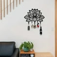 thumbnail image 6 of IVV Flower Design Coat Hooks Hanger, Wall Mounted Key Holder with 5 Hooks, Home Decor Gifts Entryway Kitchen Bathroom Storage Organizer, 12.59×8.95inch, Black, 6 of 8