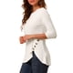 thumbnail image 4 of INSPIRAR CHIC Blusas de Mujer Cuello Redondo de Manga 3/4 con Botones Decorativos y Dobladillo Irregular Estilo Casual 2XL Blanco, 4 of 7