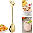 thumbnail image 2 of Spoons/Forks Silverware Sets, Stainless Steel Dinner Spoons/Forks Flatware Set, Heavy Duty & Mirror Polished, Durable & Reusable, Easy to Use & Clean, Unique Leaf Design, 1/4Pcs(Gold,4.7x0.9"), 2 of 6