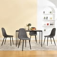 thumbnail image 5 of Pemberly Row Dining Chairs Set of 4 Upholstered Seat with Black Metal Legs Grey, 5 of 6