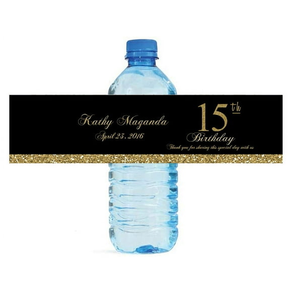 100 Quinceanera Sweet 15 Water Bottle Labels Engagement Party Special Occasion