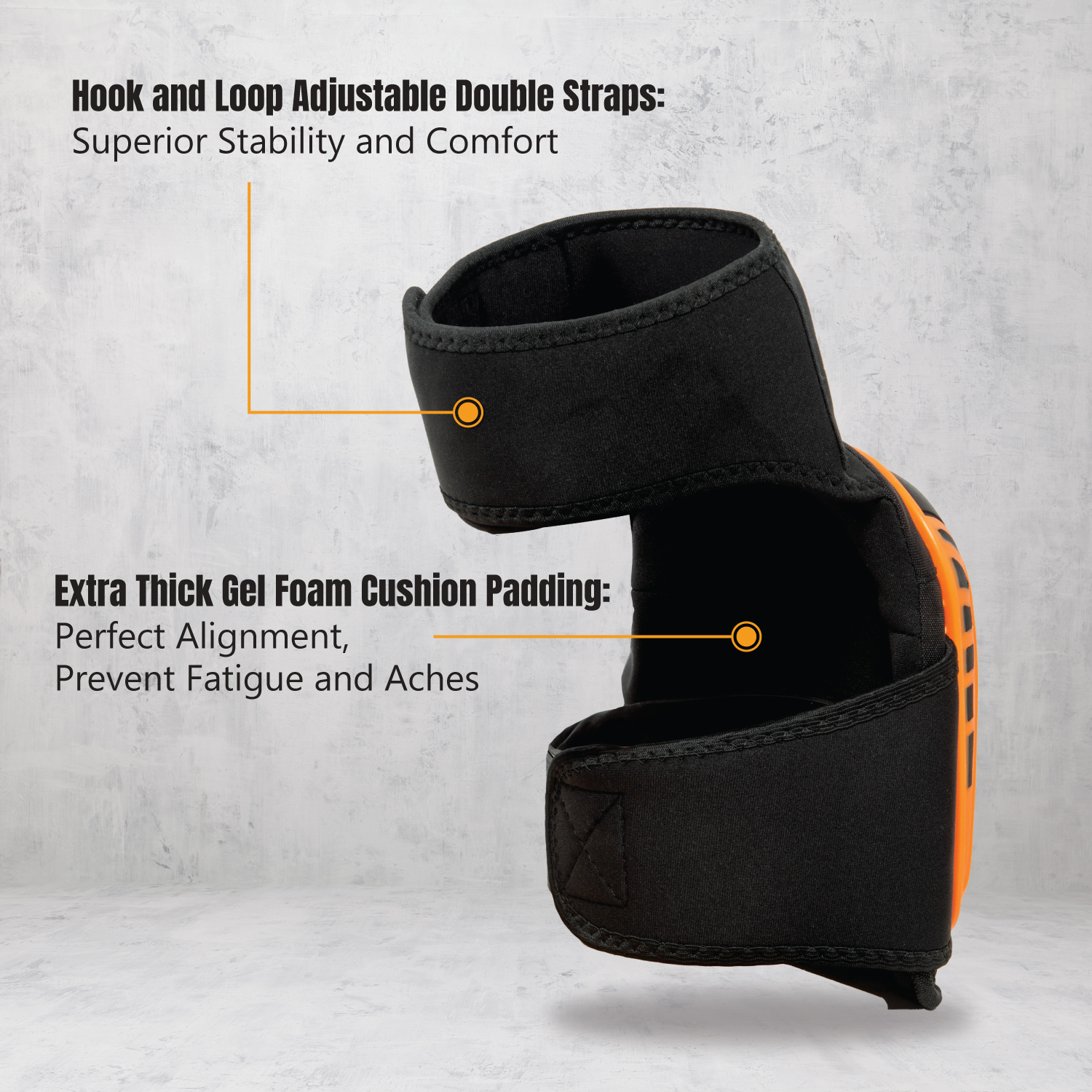 POWERTEC Safety Knee Pads for Men and Women Knee Support with Adjustable Thigh Straps Heavy Duty Shell Soft Foam and Extra Thick Gel Cushion for Work, Construction, Flooring, Roofing (71880)