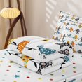 thumbnail image 5 of jejeloiu Cheerful Bird Zipper Full Size Comforter Sets with Fitted Sheet and 2 Pillowcases For Men Women,Floral Print Zipper Bedding Set,Orange Blue White,Polkadot Reversible,4 Pieces, 5 of 7