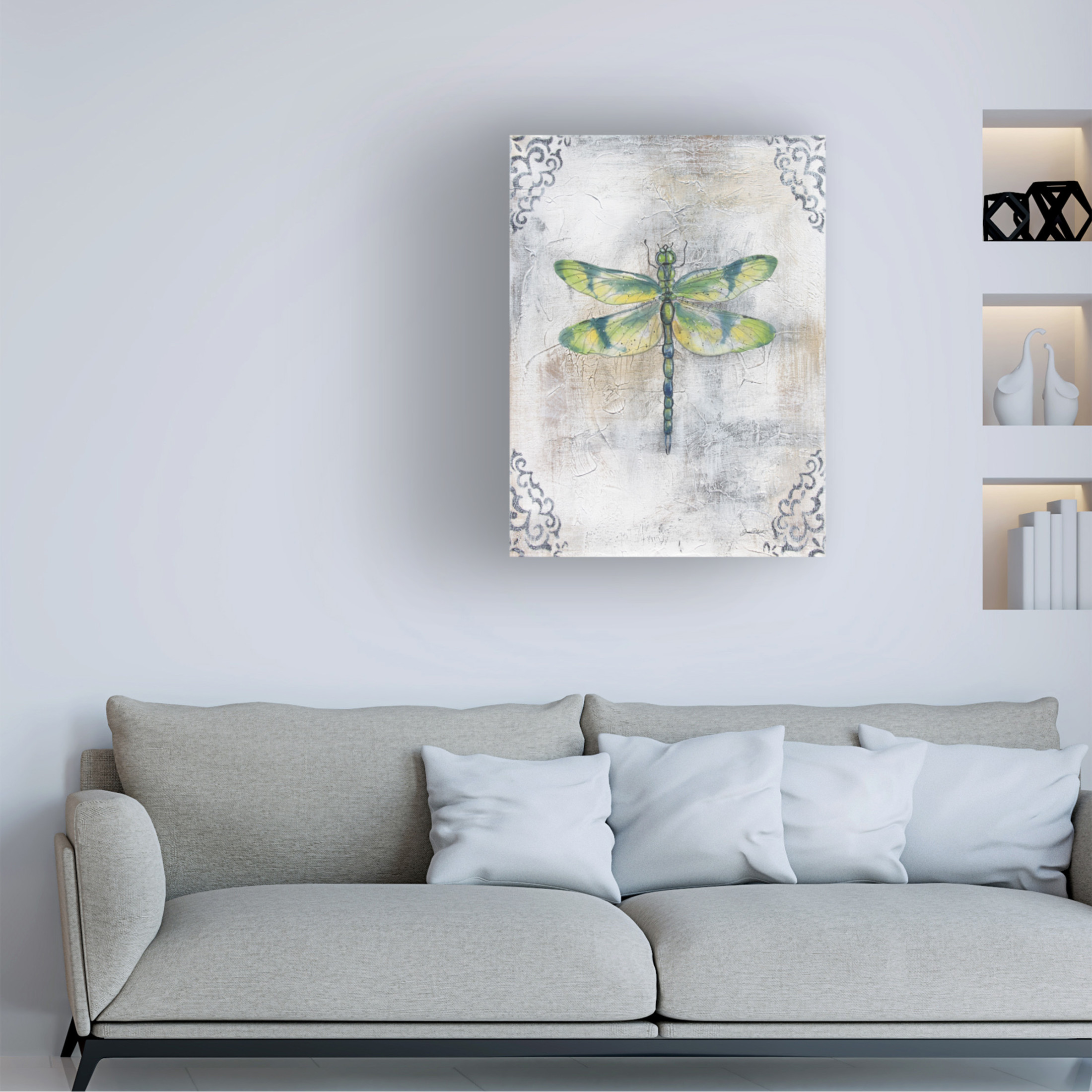 Canvas Wall Art - Jean Plout 'Textured Watercolor Wings C' Wall Art for Living Room, Bedroom, or Office Décor by Trademark Fine Art - 14 x 19 Inches