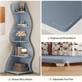 thumbnail image 7 of Tribesigns Wavy Corner Shelf, Modern 5-Tier Bookshelf Bookcase with Curvy Shape, Unique Plant Stand Display Rack for Living Room Small Space (Blue), 7 of 7