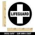 thumbnail image 2 of Lifeguard Cross in Circle Self-Inking Rubber Stamp Ink Stamper - Yellow Ink - Small 3/4 Inch, 2 of 7