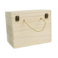 thumbnail image 3 of Caja de caja de botella de vino de madera con tapa y mango, sostén rústico portátil 6 botellas Botellas Botellas para el vino de naufragia de la casa, 3 of 8