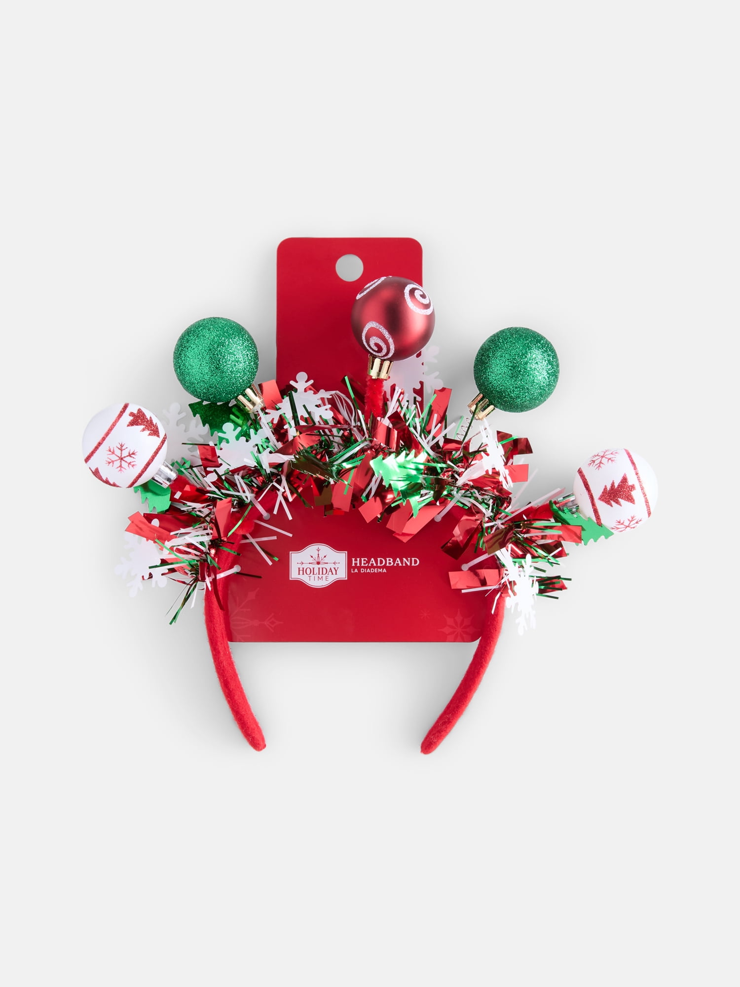 Holiday Time Women's Tinsel & Ornament Headband