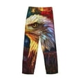 thumbnail image 3 of Vsdgher Geometric American Bald Eagle Print Mens Pajama Pants Sleep & Lounge Pants, PJ Bottoms With elastic waistb and Pockets, 3 of 5