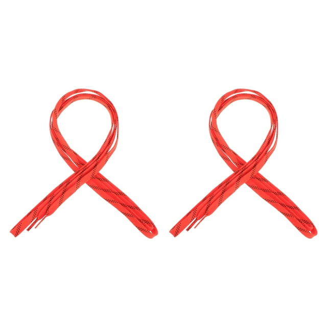 1 Pair Waxed Laces for Ice Hockey Orange 96 Inch Simple Design