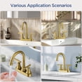 thumbnail image 5 of TVOFEK Bathroom Faucet 4 inch, Brushed Gold Bathroom Sink Faucets fit 2 or 3 Holes with Pop up Drain and cUPC Hoses for Vanity RV Restroom Laundry, 5 of 13