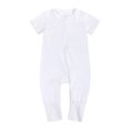 thumbnail image 2 of EGNMCR Baby Girl Boy Romper Bodysuit Solid Plain One Piece Jumpsuits Sleeveless One Piece Baby Clothes Outfits Summer (White,2 3 Years) Baby, 2 of 9