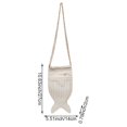 thumbnail image 2 of Hzzsbu Cute Fish Shape Crossbody Bag, Hollow Woven Leather Drawstring Shoulder Purse, 2 of 7
