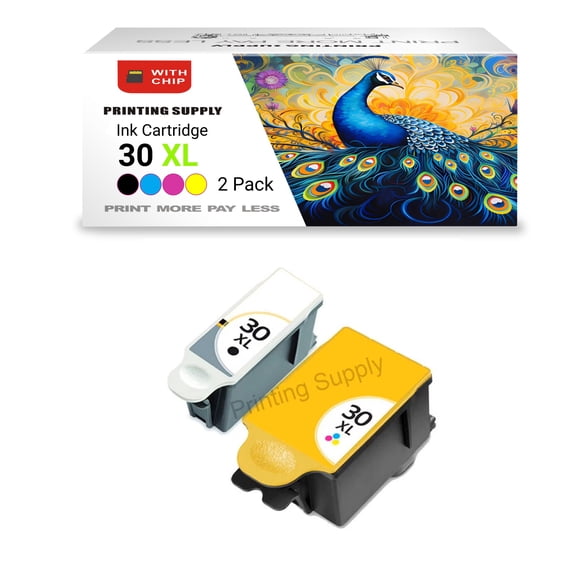 High-Yield BK&Color Ink for Kodak 30XL - Fits ESP 3.2 C310 C315 Office 2150 2170 Hero 3.1 4.2