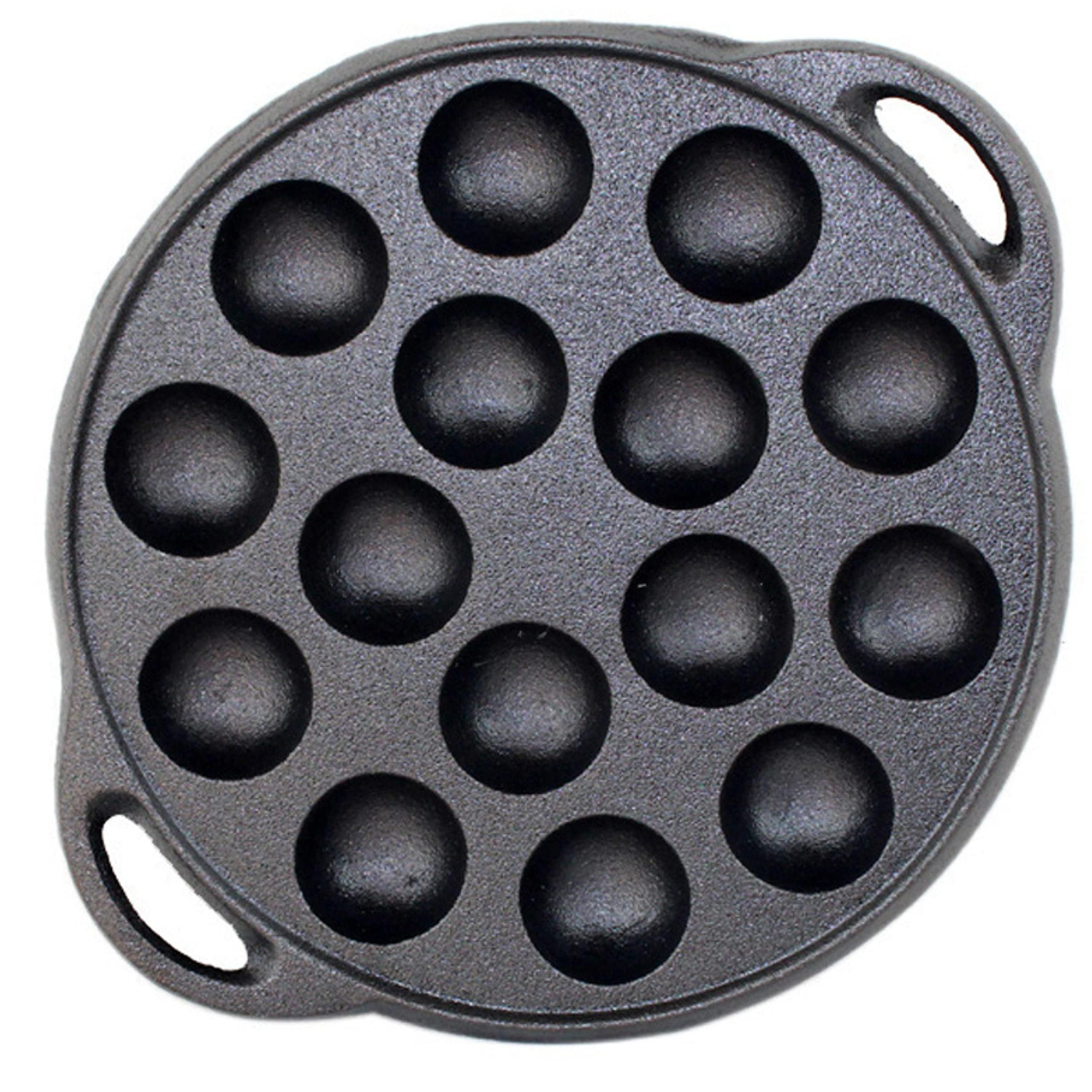 YOLOPLUS+ Pre-seasoned Cast Iron Cake Pan Mini Cake Pan Cast Iron Biscuit  Pan, Cast Iron Cookware for Biscuits, Muffins, and Scones