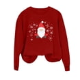 thumbnail image 5 of Christmas Sweatshirt Women Christmas Tree Cake Graphic Sweater Shirts Xmas Holiday Pullover Cute Long Sleeve Tops Wine S, 5 of 6