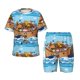 thumbnail image 1 of Balery Animals on Noah's Ark Floating Conjunto de Pijama Infantil de Manga Corta con Estampado – Ropa de Dormir de Algodón Suave-Medium, 1 of 6