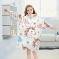 thumbnail image 4 of Wearable Blanket Hoodie for Kids Unicorn Clouds Stars Flannel Hooded Blanket with Pockets and Sleeves Suitable for Boys and Girls, 4 of 7