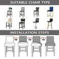 thumbnail image 6 of Printed Bar Stool Cover,2/4/6 pcs Stretch Pub Counter Stool Slipcover Removable Washable Anti-Dust Spandex Height Side Chair Cover for Dining Room Kitchen Bar Cafe-6-E, 6 of 7