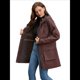 thumbnail image 4 of Chaquetas Softshell Impermeables para Mujer, Abrigos Cálidos con Forro y Capucha, Chaqueta Impermeable Larga. Color Café L, 4 of 8