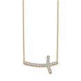 thumbnail image 2 of Primal Gold 14 Karat Yellow Gold Diamond Sideways Cross 18-inch Necklace, 2 of 2