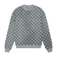 thumbnail image 4 of Fgnfyis 2025 Men's Loose Casual Checkerboard Sports Shorts Crew Neck Long Sleeve T Shirt Two Piece Set 2 Piece Sets Men Outfit Grey S, 4 of 9