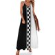 thumbnail image 1 of Elegante vestido sin mangas inspirado en el ska en blanco y negro v2, vestido elegante para invitadas de boda, ropa de mujer, 1 of 7