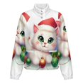 thumbnail image 5 of Jackets for Women Winter Coat Jackets Flannel Stand Collar Jacket(Cute Christmas Cat Decor,Size:S-4XL), 5 of 7