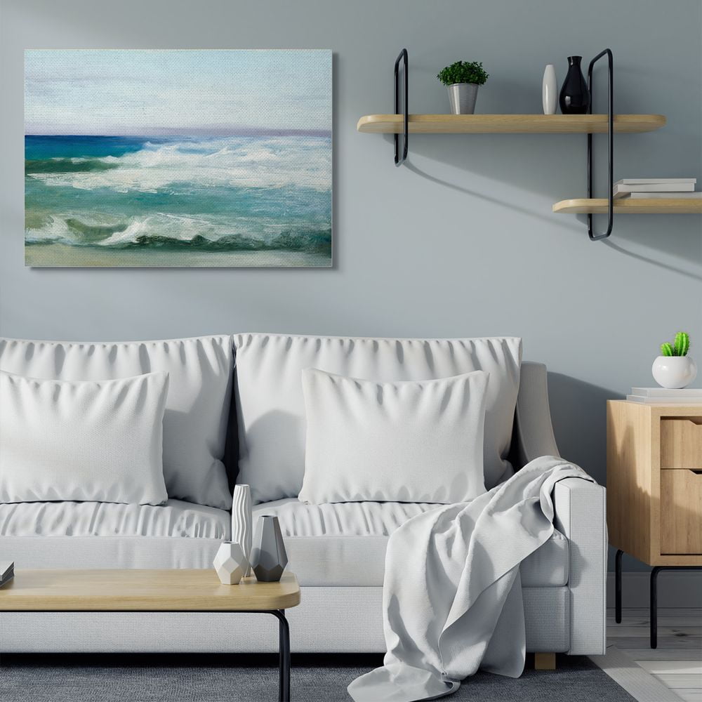 Stupell Industries Abstract Waves Crashing Nautical Seascape Painting Canvas Wall Art Design by Julia Purinton, 36" x 48"