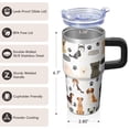 thumbnail image 3 of 20OZ Insulated Dog Office Tumbler with Handle Straw and Lid Paw Print Coffee Cup for Women Friends Great Holiday Birthday Presents Fits Most Car Cup Holders, 3 of 6