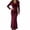 Wine, variant on Bixock Wedding Guest Dresses for Women Long Sleeve V Neck Maxi Bodycon Dress Ruched High Waist Long Dress Elegant Wrap Evening Gown Formal Dress