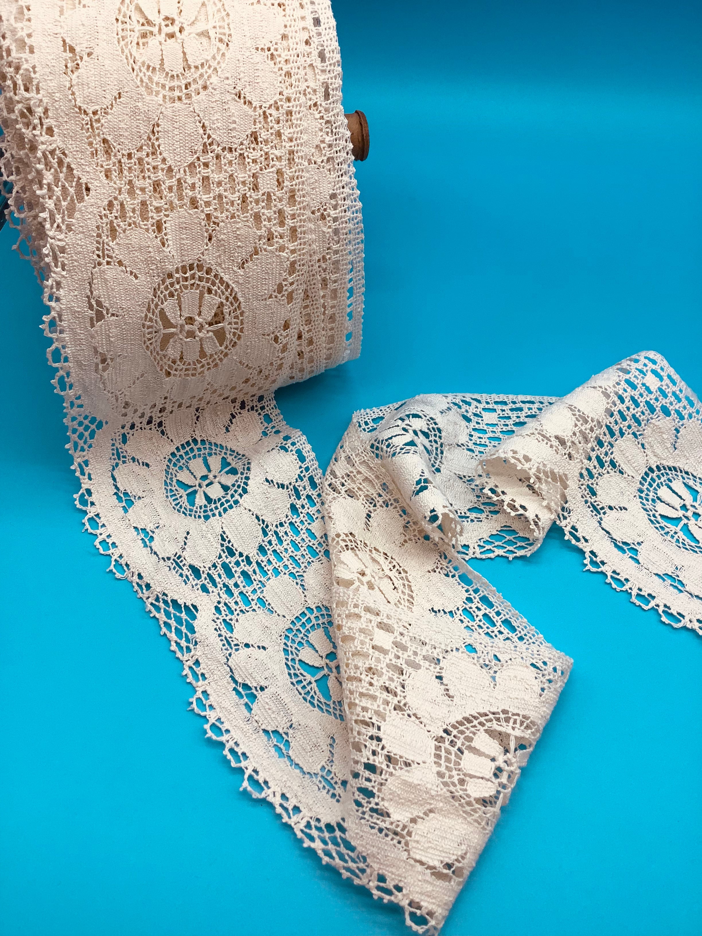 Natural 4-1/4" 100% Cotton Vintage Lever Lace