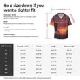 thumbnail image 5 of Rateoe Sunset Western Desert Cowboy Pattern Men's Short Sleeve Classic Shirt, Casual Short-Sleeved Shirt, Lightweight Summer Shirt, Cuban Collar Shirt,Button-Front Shirt-, 5 of 5