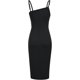thumbnail image 1 of Vestido de tirantes con pliegues envuelto en las caderas para cóctel de fiesta, 1 of 4