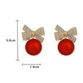 thumbnail image 2 of Lightweight Women Earrings Women's Bow Red Faux Pearl Stud Earrings New Year Gift, 2 of 8