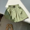 thumbnail image 2 of Maean Girls Cotton Linen Shorts High Waist Loose Trousers Shorts Causal Wide Leg Shorts with Pockets, 2 of 7