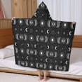 thumbnail image 5 of Black Moon Eye Pattern Hooded Bath Towel，60"x35" for Ages 3 To 12 Kids, Quick Dry Lightweight Soft Microfiber Hood Beach Towel Cover Up for Kids, 5 of 7