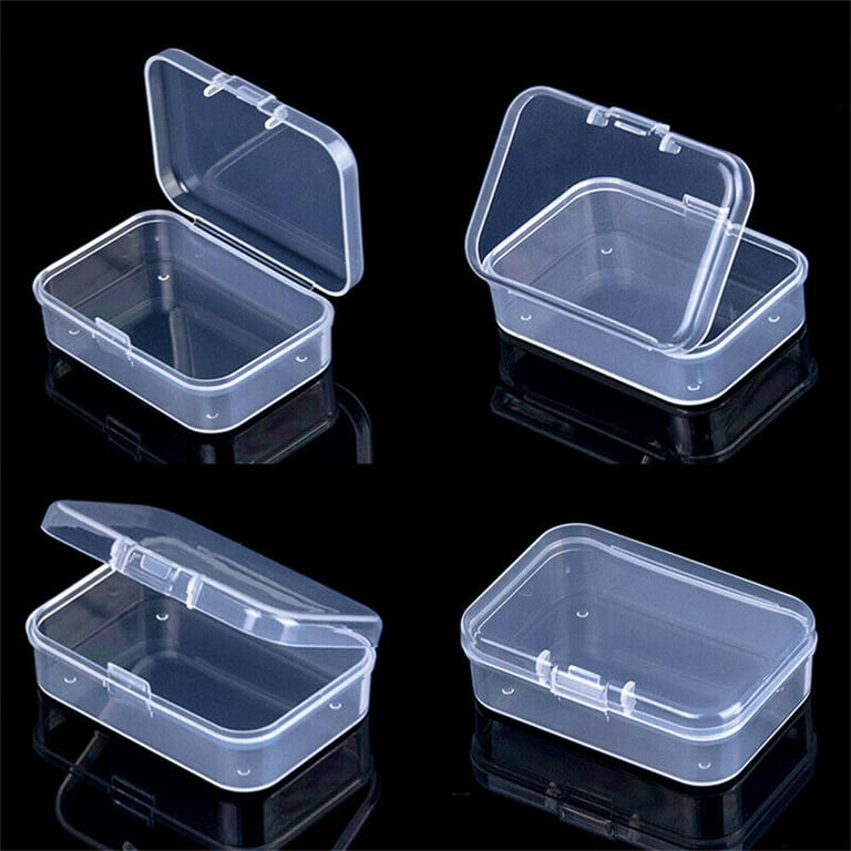 Mini Square Clear Plastic Small Box Jewelry Storage Container Beads Case Box