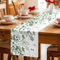 thumbnail image 5 of Sage Green Leaves Table Runner - 120 Inch Long Summer Botanical Cotton and Linen Blended Dress Scarves Farmhouse Table Runner for Kitchen Dining, Coffee Table, 13" x 120", 5 of 8