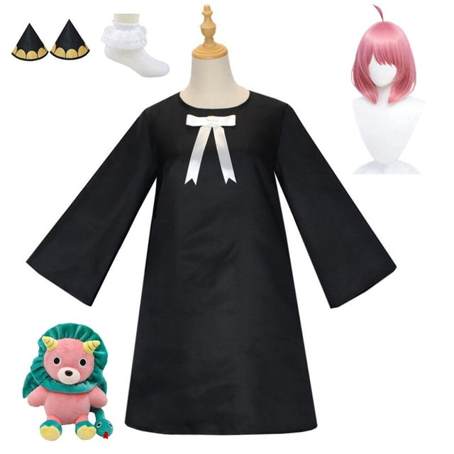 Anime Anya Forger Cosplay disfraz SPY X FAMILY vestido uniforme peluca calcetines León muñeca conjunto completo Halloween carnaval fiesta ropa XL Gao Jinjia LED