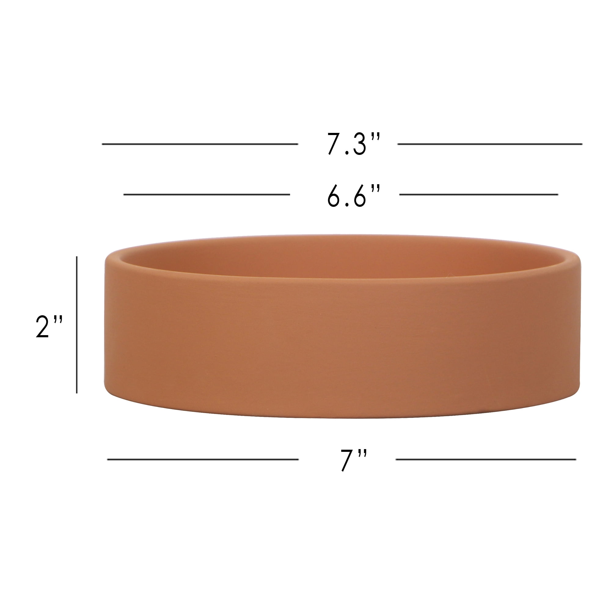 Mainstays Small 7.2in Round Terracotta Clay Mod Terra Saucer