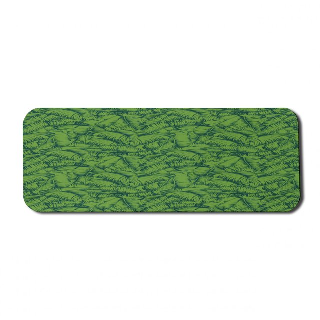 Exotic Computer Mouse Pad, Clutter of Banana Leaves Paradise Plantation Foliage Scene, Rectangle Non-Slip Rubber Mousepad Large, 31" x 12" Gaming Size, Fern Green Hunter Green, by Ambesonne
