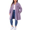 thumbnail image 4 of Chaqueta de mezclilla de mujer Agnes Orinda, talla grande, de manga larga, longitud maxi, 2X, color púrpura, 4 of 6
